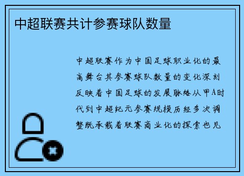 中超联赛共计参赛球队数量